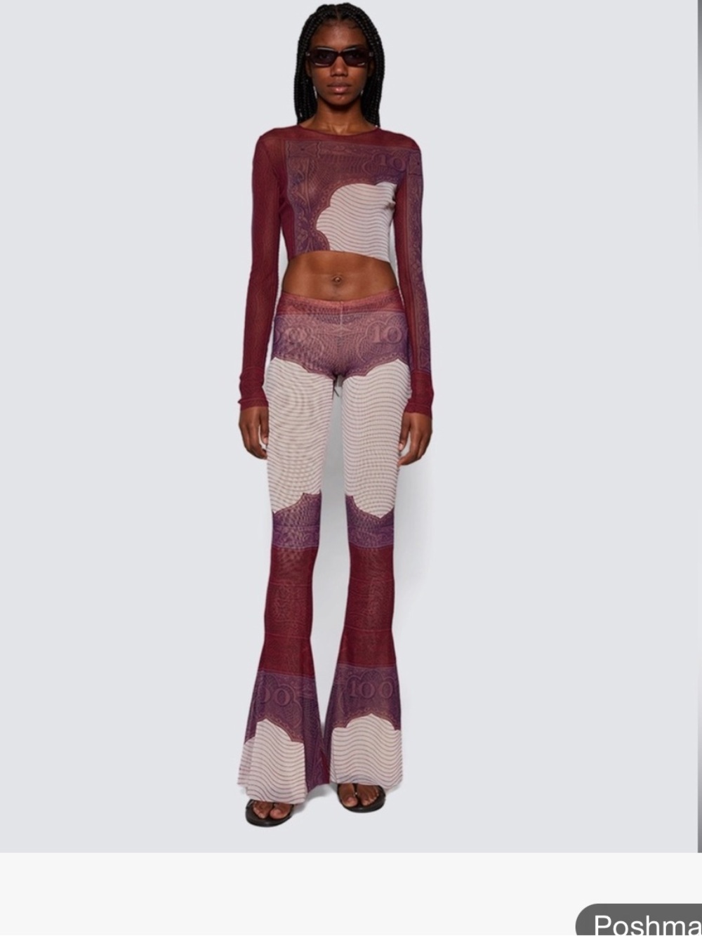 Jean Paul Gaultier Mesh Flare Pants & Top
